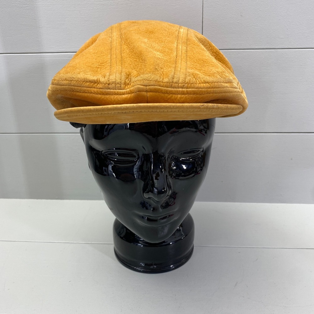 Muka By Kevin Jhonson Flat Cap Mens OSFM Mustard Yellow Textured Newsboy Hat